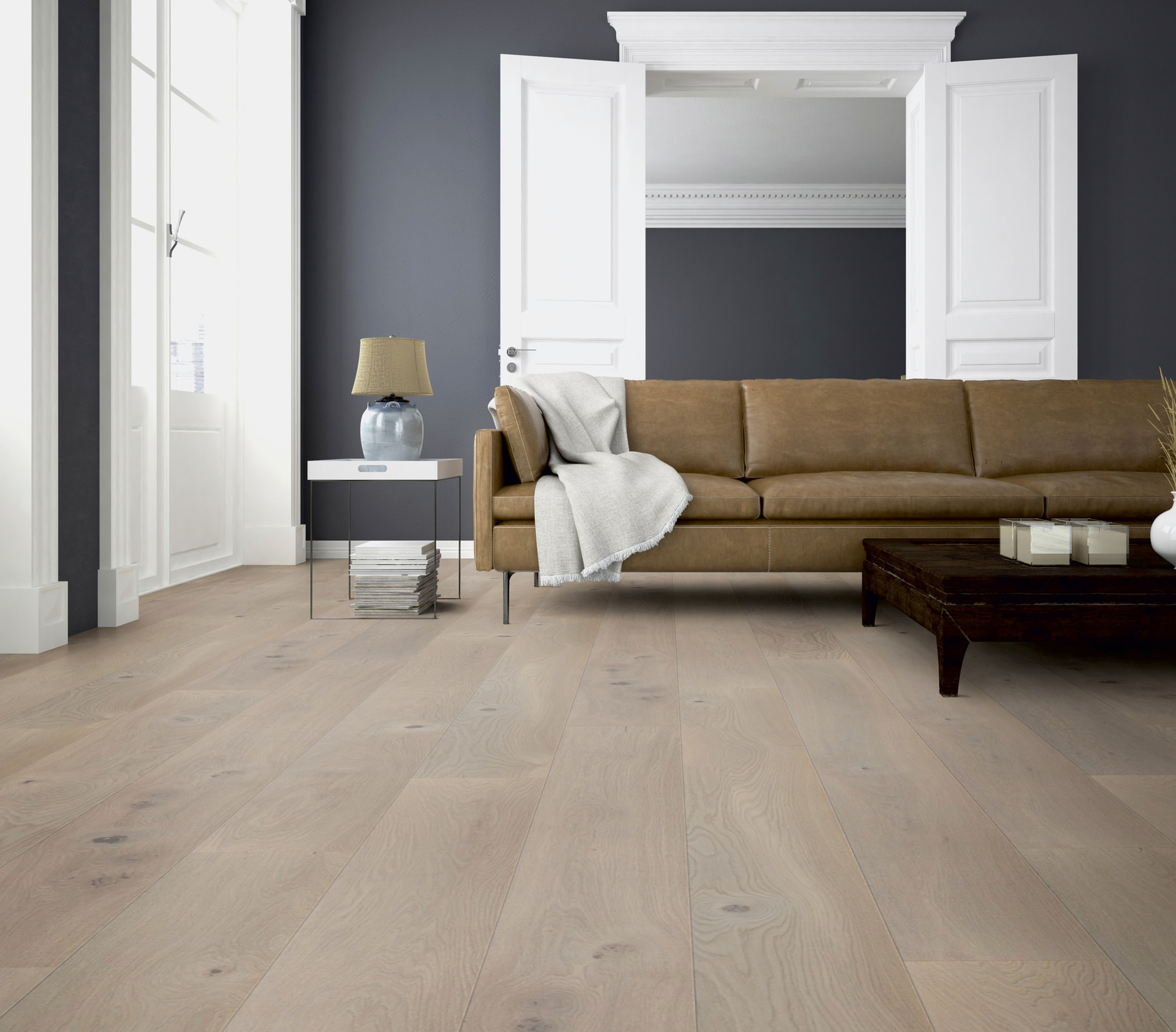 Oak unique silver grey plank - imagine 3
