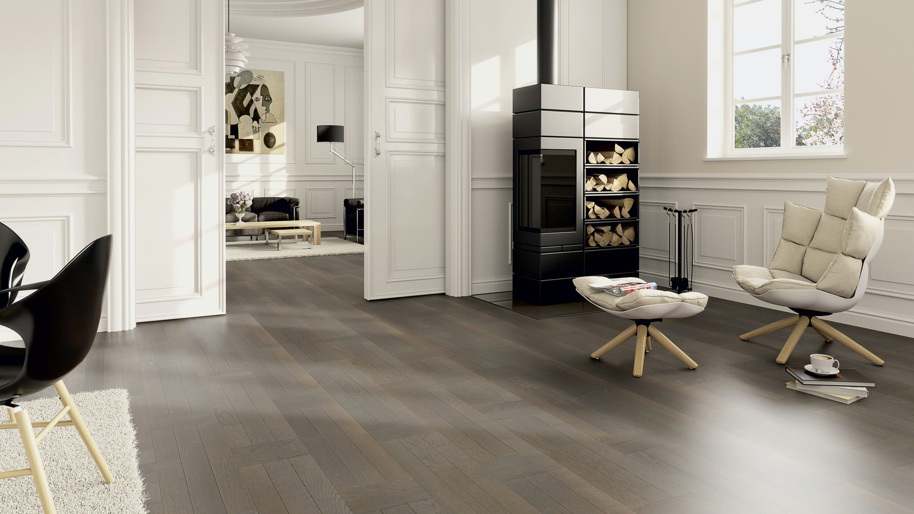 Oak azure brown basket weave
